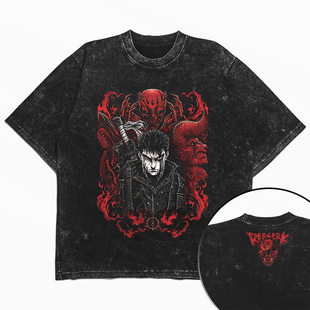 Футболка stone wash з принтом з аніме Berserk 3456789991 фото