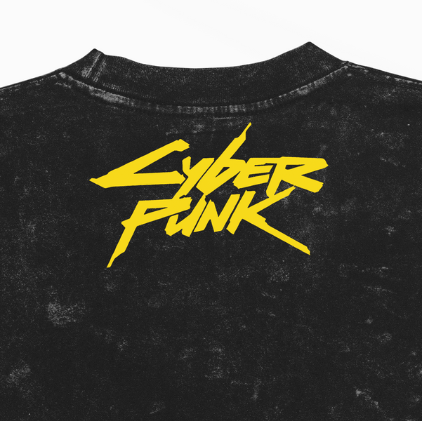 Футболка stone wash з принтом з аніме Cyberpunk 3456789992 фото