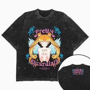 Футболка stone wash з принтом з аніме Sailor Moon 3456789933 фото