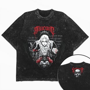 Футболка stone wash з принтом з аніме Castlevania 3456790003 фото