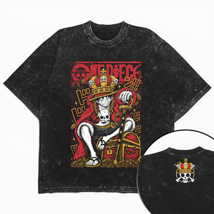 Футболка stone wash з принтом з аніме One Piece 3456789955 фото