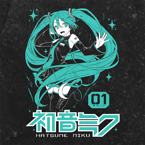 Футболка stone wash з принтом з аніме Hatsune Miku Vocaloid 3456789957 фото