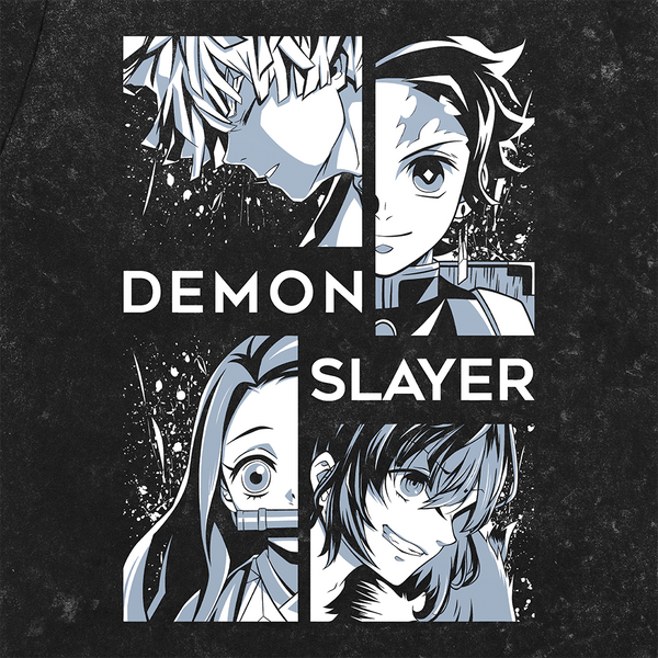Футболка stone wash з принтом з аніме   Клинок, який знищує демонів Demon Slayer 3456789962 фото