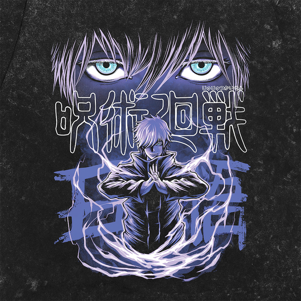 Футболка stone wash з принтом з аніме Jujutsu Kaisen 3456789964 фото