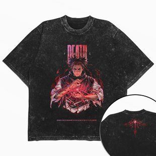Футболка stone wash з принтом з аніме Jujutsu Kaisen 3456789920 фото