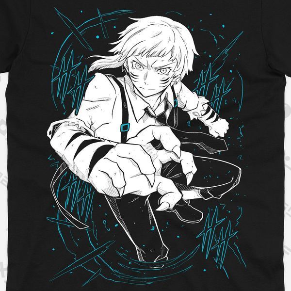 Футболка з принтом з аніме Літературні генії Бродячі Пси Bungou Stray Dogs 0880 фото