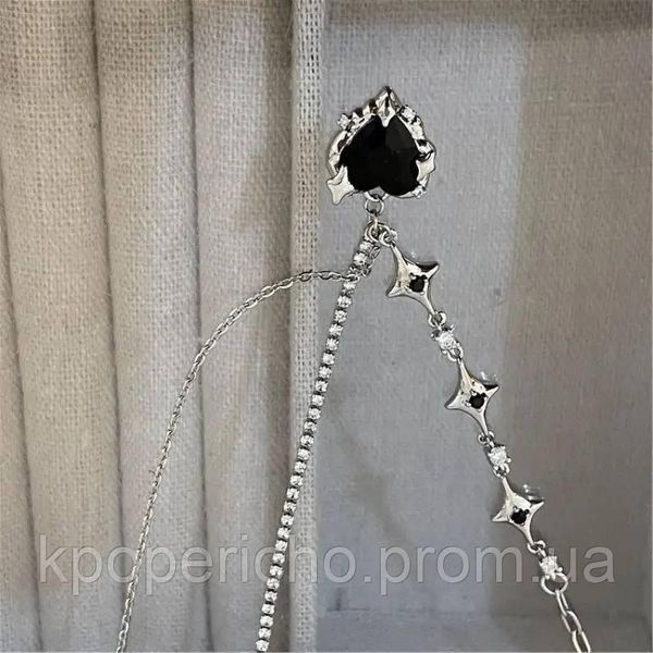 Прикраса на шию з чорним серцем 8 фото
