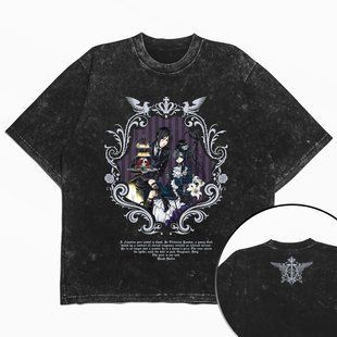 Футболка stone wash з принтом з аніме Black Butler 3456789924 фото
