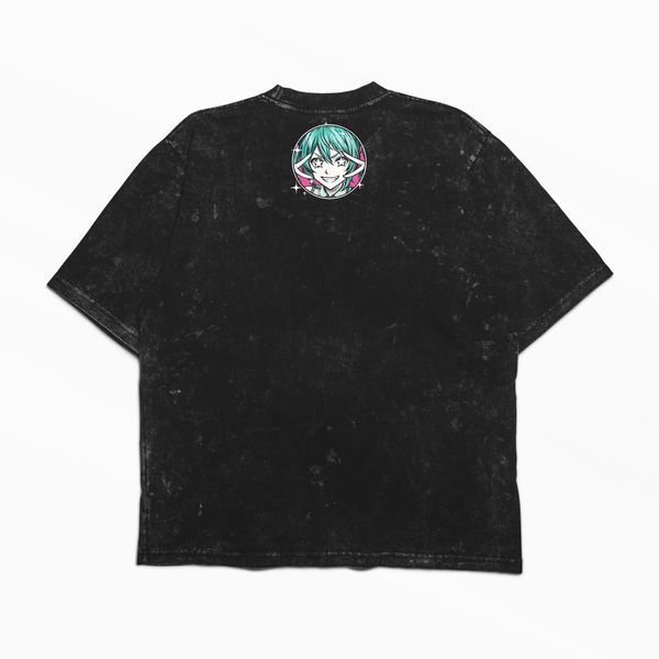 Футболка stone wash з принтом з аніме Hatsune Miku 3456789926 фото