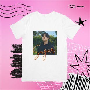 Футболка з K-POP принтом BTS SHUGA 07822 фото