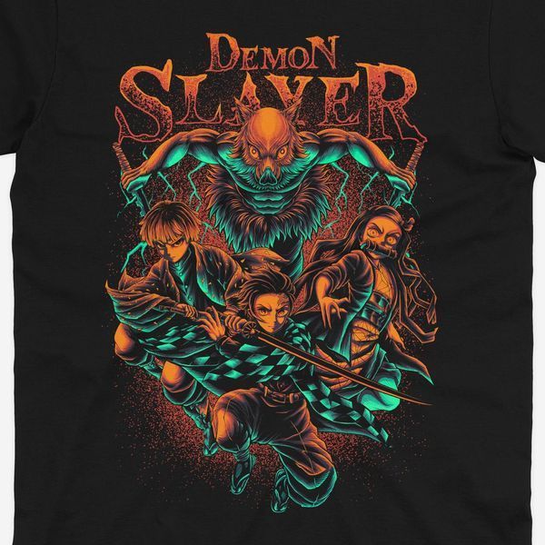 Футболка з принтом з аніме Клинок, який знищує демонів Demon Slayer 0824 фото
