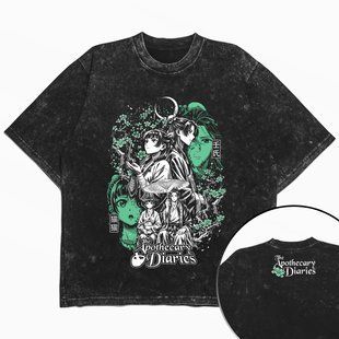 Футболка stone wash з принтом з аніме The Apothecary Diaries copy_3456789914 фото