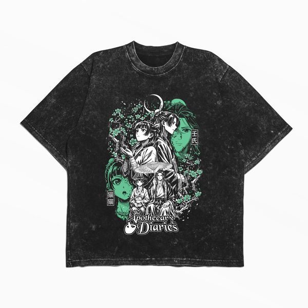Футболка stone wash з принтом з аніме The Apothecary Diaries copy_3456789914 фото